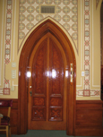 South altar door after graining.